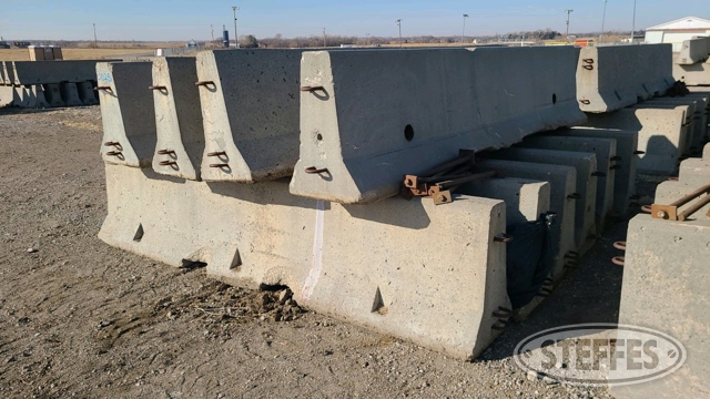 (10) Concrete Jersey Barriers, 12.5' w/ pins